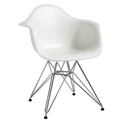 Vitra Eames DAR 43cm Armchair White / Chrome